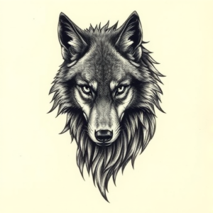 3D Wolf Tattoo