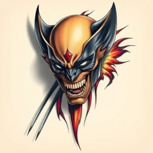 3D Wolverine Tattoo