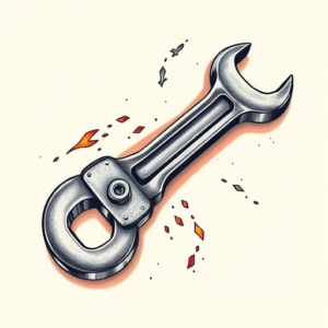 3D Wrench Tattoo