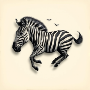 3D Zebra Tattoo