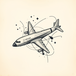 Abstract Airplane Tattoo