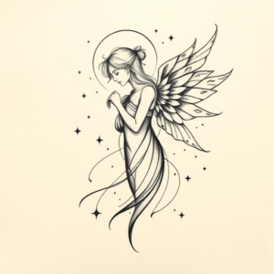 Abstract Angel Tattoo
