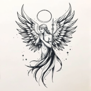 Abstract Archangel Tattoo