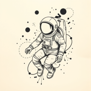 Abstract Astronaut Tattoo
