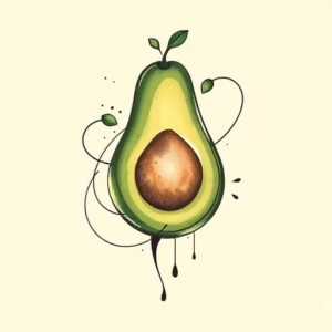 Abstract Avocado Tattoo