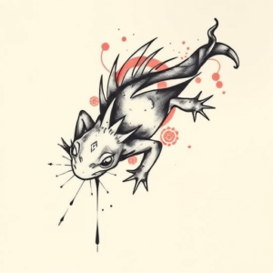 Abstract Axolotl Tattoo