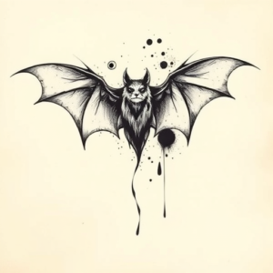 Abstract Bat Tattoo