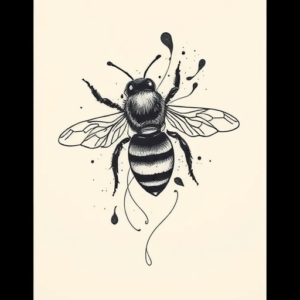 Abstract Bee Tattoo