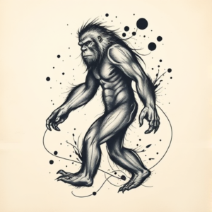 Abstract Bigfoot Tattoo