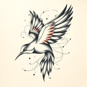 Abstract Bird Tattoo