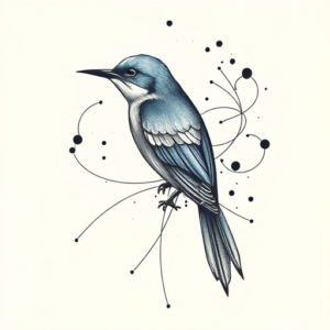 Abstract Bluebird Tattoo
