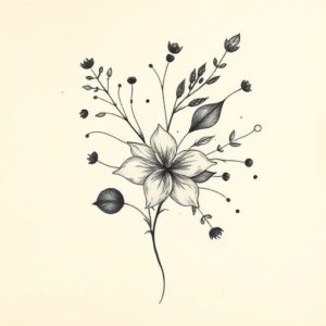 Abstract Botanical Tattoo