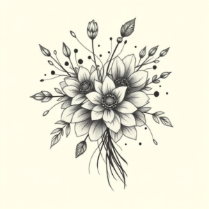 Abstract Bouquet Tattoo