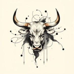 Abstract Bull Tattoo