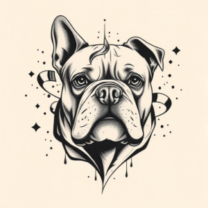 Abstract Bulldog Tattoo