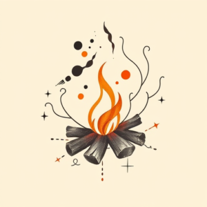 Abstract Campfire Tattoo