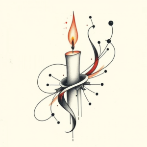Abstract Candle Tattoo