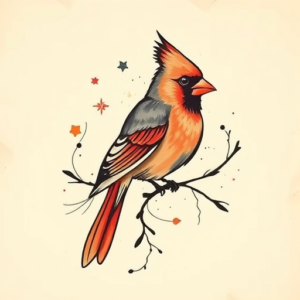 Abstract Cardinal Tattoo