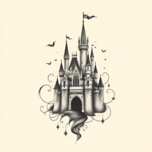 Abstract Castle Tattoo