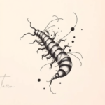 Abstract Centipede Tattoo
