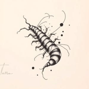 Abstract Centipede Tattoo