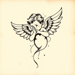 Abstract Cherub Tattoo