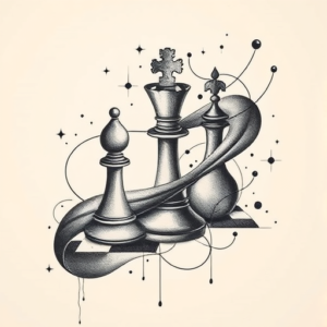 Abstract Chess Tattoo