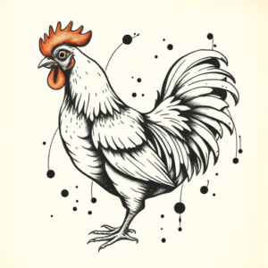Abstract Chicken Tattoo