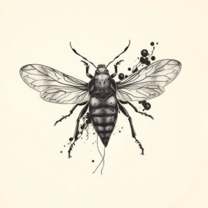 Abstract Cicada Tattoo