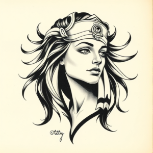 Abstract Cleopatra Tattoo