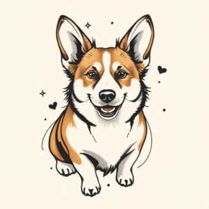Abstract Corgi Tattoo