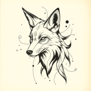 Abstract Coyote Tattoo