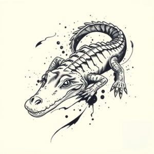 Abstract Crocodile Tattoo