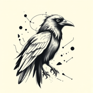 Abstract Crow Tattoo