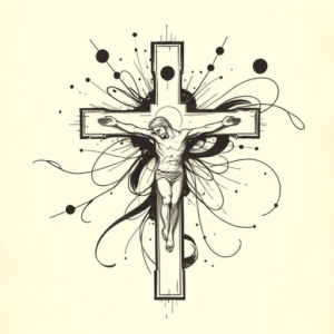 Abstract Crucifix Tattoo