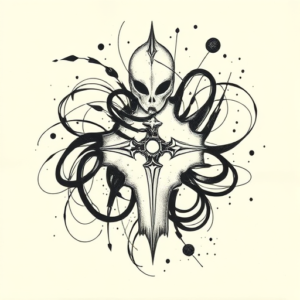 Abstract Crusader Tattoo