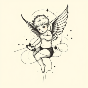 Abstract Cupid Tattoo