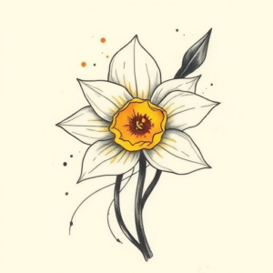 Abstract Daffodil Tattoo