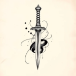 Abstract Dagger Tattoo
