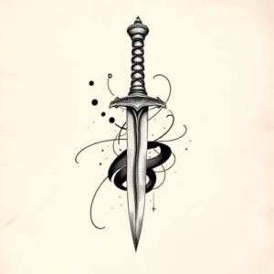 Abstract Dagger Tattoo