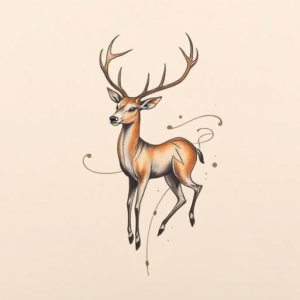 Abstract Deer Tattoo