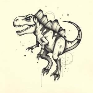 Abstract Dinosaur Tattoo