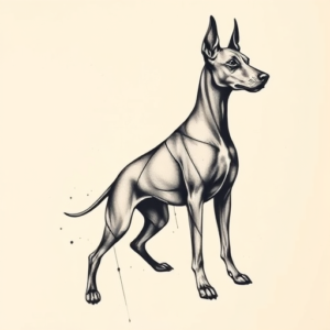 Abstract Doberman Tattoo