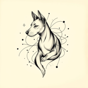 Abstract Dog Tattoo