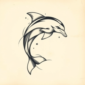 Abstract Dolphin Tattoo