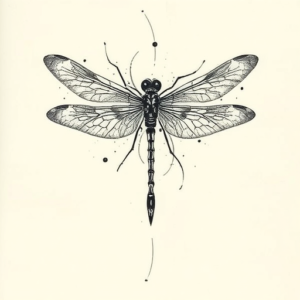 Abstract Dragonfly Tattoo