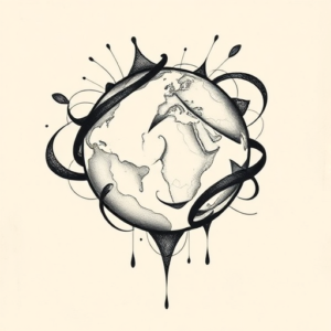 Abstract Earth Tattoo