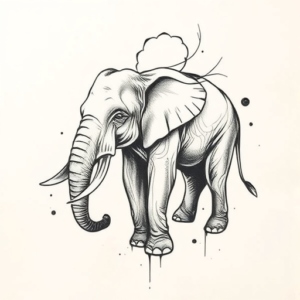 Abstract Elephant Tattoo