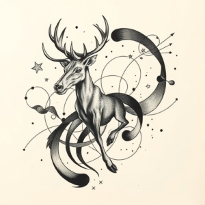 Abstract Elk Tattoo