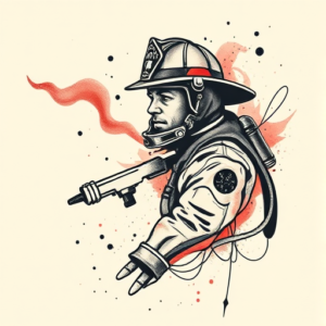 Abstract Firefighter Tattoo
